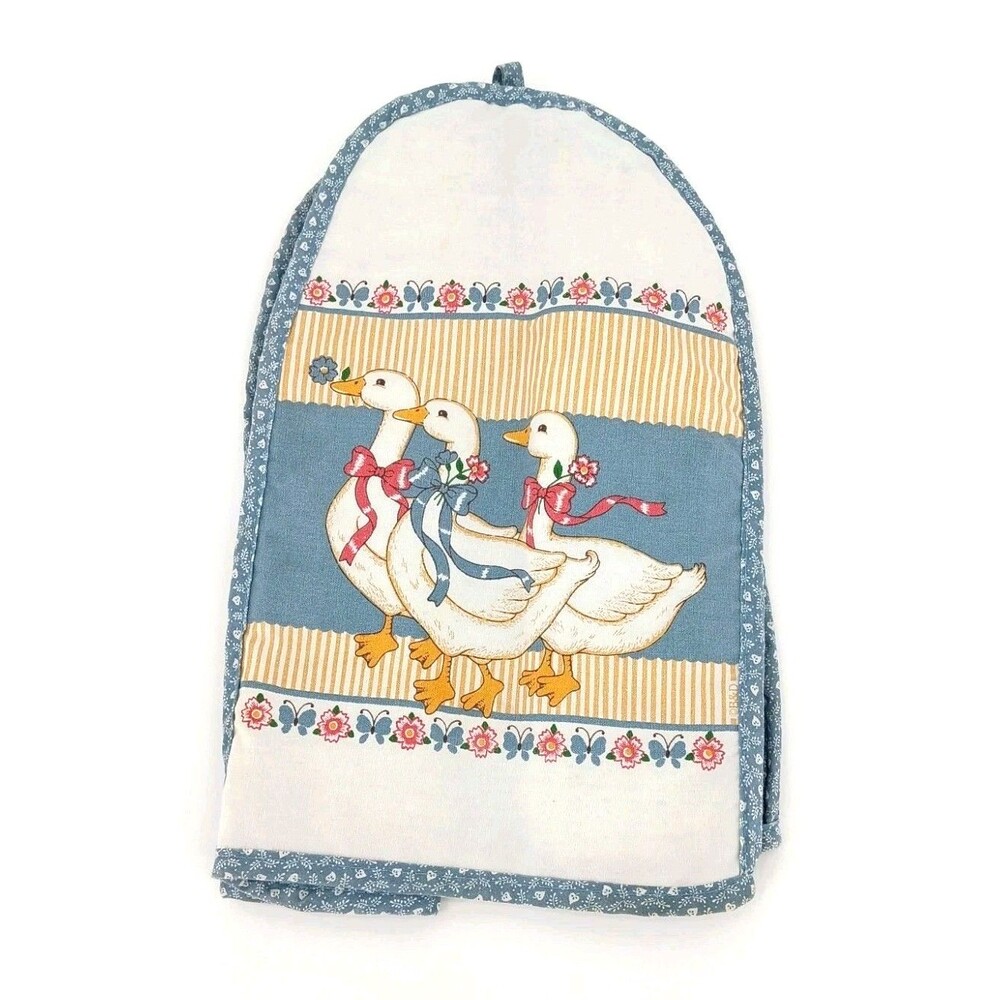 Vintage Country Goose Appliance Cover Blue Calico Cottagecore Grannycore